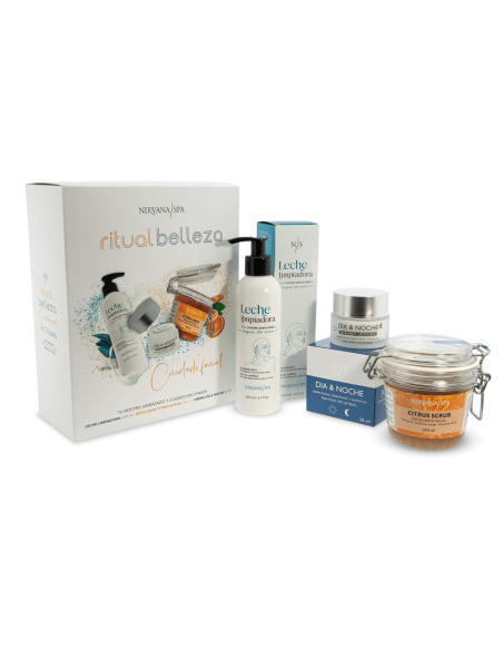 Pachet ritual de frumusete, crema de zi/noapte, exfoliant cu citrice si lapte demachiant, Nirvana Spa