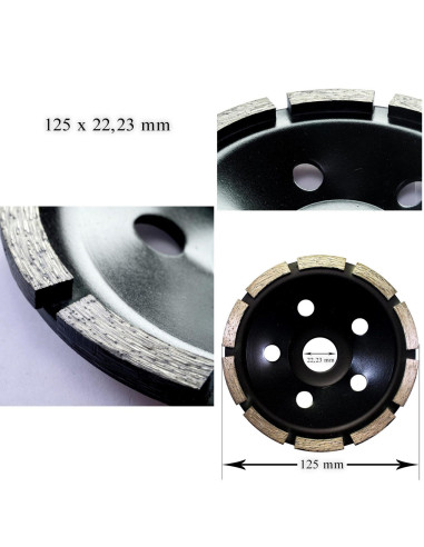 Disc diamantat segmentat, beton, slefuire uscata, 125 mm/22.23 mm, Richmann Exclusive