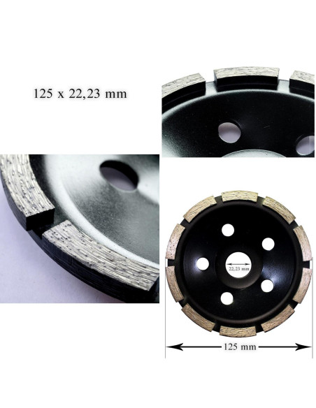 Disc diamantat segmentat, beton, slefuire uscata, 125 mm/22.23 mm, Richmann Exclusive