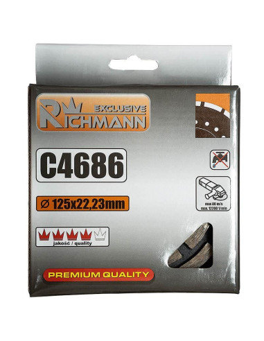 Disc diamantat dublu segmentat, beton, slefuire uscata, 125 mm/22.23 mm, Richmann Exclusive