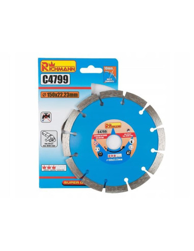 Disc diamantat segmentat, beton, taiere uscata,150 mm/22.23 mm, Richmann