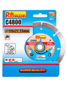 Disc diamantat segmentat, beton, taiere uscata, 115 mm/22.23 mm, Richmann 2