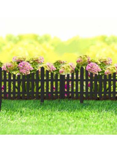 Gard Decorativ Mercaton din Plastic, Flexibil, Cu Infingere in Sol, 60 x 23 cm, Negru