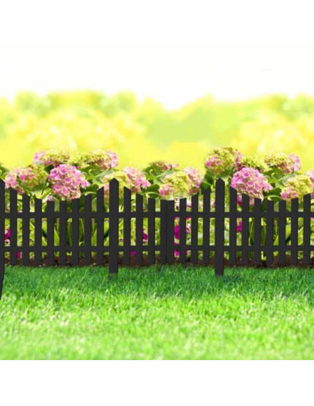 Gard Decorativ Mercaton din Plastic, Flexibil, Cu Infingere in Sol, 60 x 23 cm, Negru