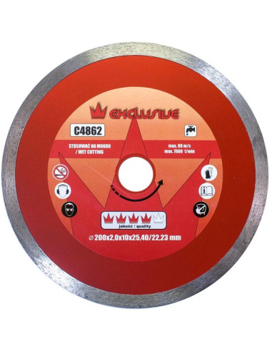 Disc diamantat continuu, placi ceramice, taiere umeda, 200 mm/25.4 mm, Richmann Exclusive