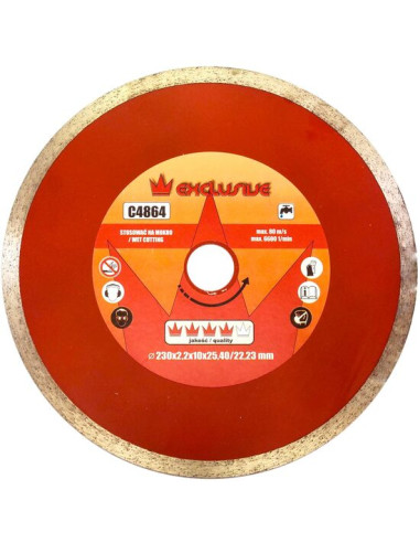 Disc diamantat continuu, placi ceramice, taiere umeda, 230 mm/25.4 mm, Richmann Exclusive