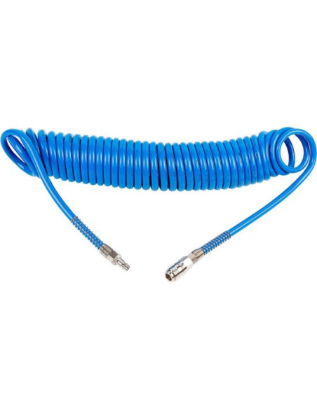 Furtun aer/presiune, spiralat, PU, albastru, 8x5 mm, 10 bar, 10 m, Richmann Exclusive