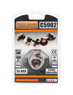 Lanterna de cap cu Zoom, LED CREE, 3 W, 160 lumen, unghi reglabil, RICHMANN EXCLUSIVE 2