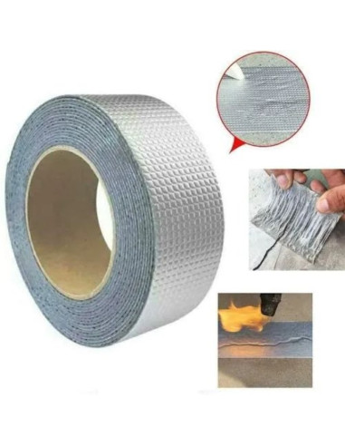 Banda Autoadeziva Mercaton, din Aluminiu pentru Etansare si Izolare, Impermeabila, 50 mm x 5.1 m, 150 microni