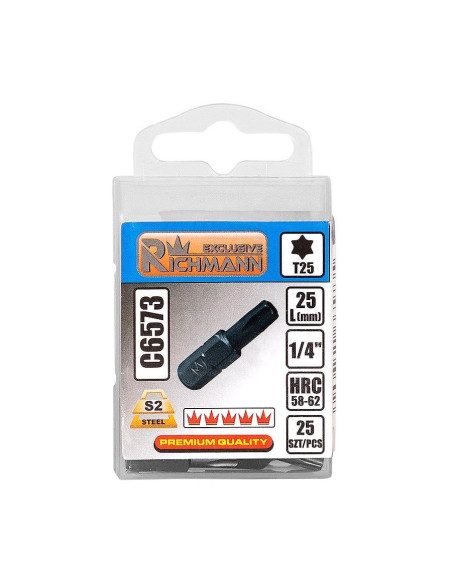 Varfuri, biti, Torx, 1/4”, T20x25 mm, Richmann Exclusive