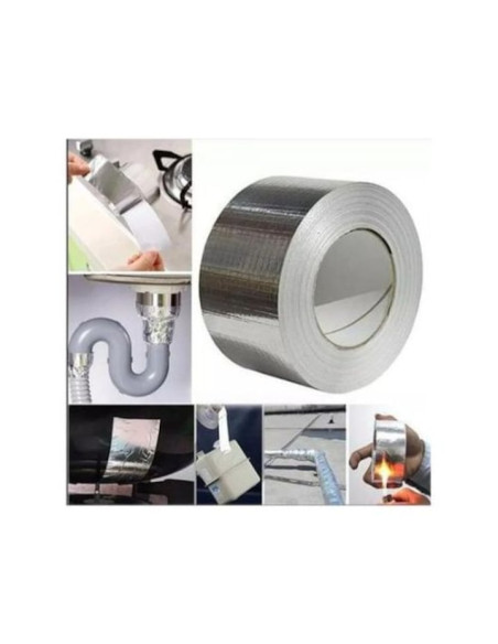 Banda Autoadeziva Mercaton, din Aluminiu pentru Etansare si Izolare, Impermeabila, 50 mm x 5.1 m, 150 microni