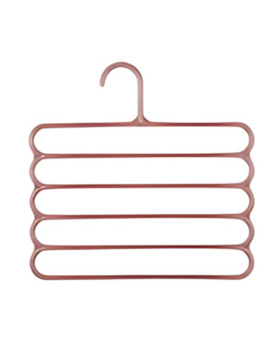 Umeras Mercaton din Plastic, Antiderapant si Multifunctional pentru Organizarea Hainelor, cu 5 Pozitii, 31&21531 cm, Maro