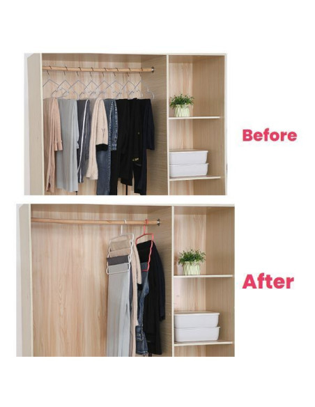Umeras Mercaton din Plastic, Antiderapant si Multifunctional pentru Organizarea Hainelor, cu 5 Pozitii, 31&21531 cm, Maro