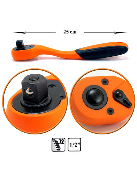 Cheie cu clichet 1/2'' Cr-Vn acoperit, 25 cm, Richmann Exclusive