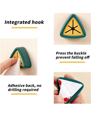 Suport Autoadeziv Mercaton pentru Prosoape, Plastic, Tip Agatatoare, Impermeabil, Sistem Push Free, Montaj pe Perete, 5 x 2.3 cm