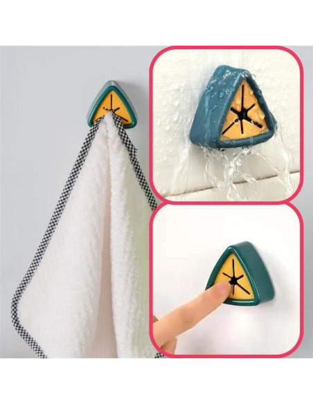 Suport Autoadeziv Mercaton pentru Prosoape, Plastic, Tip Agatatoare, Impermeabil, Sistem Push Free, Montaj pe Perete, 5 x 2.3 cm