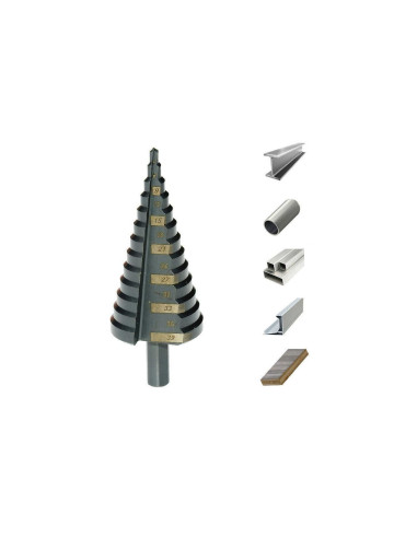 Burghiu pentru metal, in trepte, nitrura de titan, 4-39 mm, Richmann Exclusive