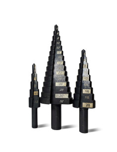 Burghie pentru metal, in trepte, nitrura de titan, set 3 buc, 4-12/20/32 mm, Richmann Exclusive