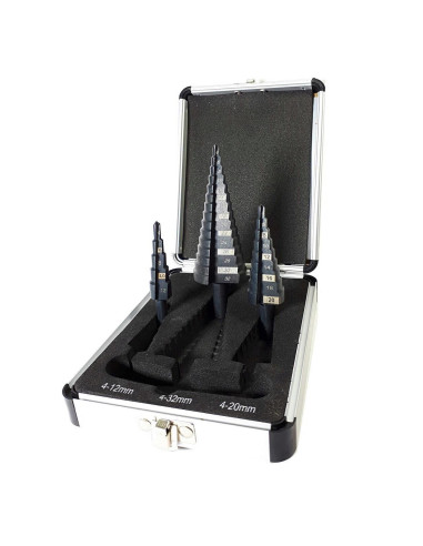 Burghie pentru metal, in trepte, nitrura de titan, set 3 buc, 4-12/20/32 mm, Richmann Exclusive