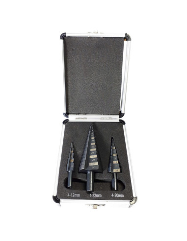 Burghie pentru metal, in trepte, nitrura de titan, set 3 buc, 4-12/20/32 mm, Richmann Exclusive