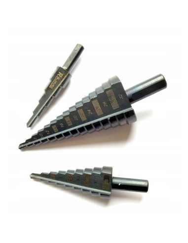 Burghie pentru metal, in trepte, nitrura de titan, set 3 buc, 4-12/20/32 mm, Richmann Exclusive