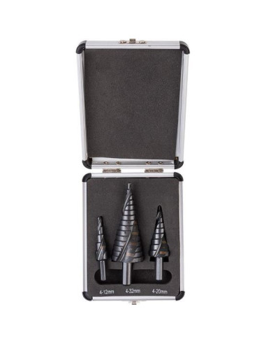 Burghie pentru metal, in trepte, profesionale, titan, set 3 buc, 4-12/20/32 mm, Richmann Exclusive