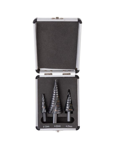 Burghie pentru metal, in trepte, profesionale, titan, set 3 buc, 4-12/20/32 mm, Richmann Exclusive