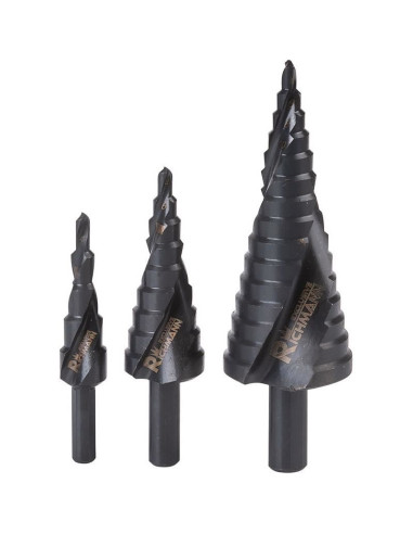 Burghie pentru metal, in trepte, profesionale, titan, set 3 buc, 4-12/20/32 mm, Richmann Exclusive