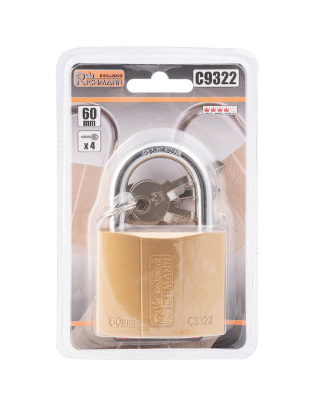 Lacat golden, 60 mm, 4 chei, RICHMANN EXCLUSIVE