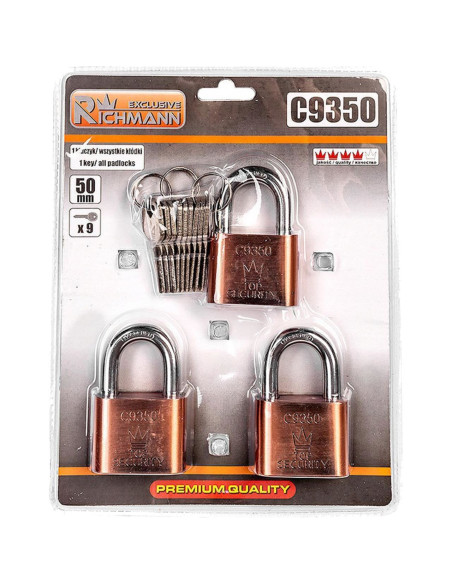 Lacate cu aceeasi cheie, set 3 buc, 50 mm, Richmann Exclusive