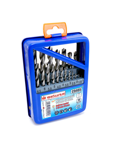 Burghie pentru metal, HSS, set 19 buc, 1-10 mm, Richmann