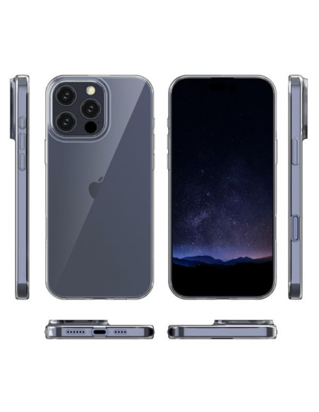 Husa Flexibia pentru iPhone 16 Pro Max, Clear View, Silicon, Grosime 2 mm, Anti-Alunecare, Anti-Galbenire, Transparenta
