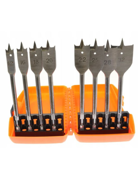 Burghie plate pentru lemn, set 8 buc, 12-32 mm, Richmann Exclusive