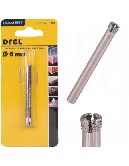 Carota diamantata, vacuum brazed, 6 mm, Drel