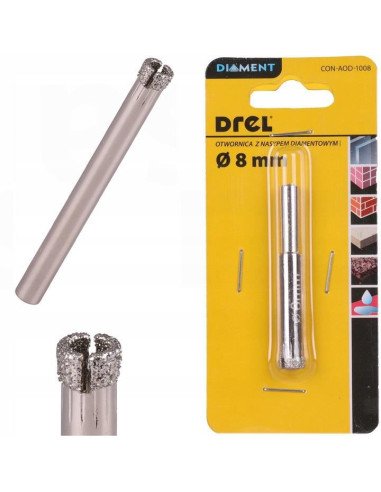 Carota diamantata, vacuum brazed, 8 mm, Drel