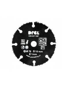 Disc diamantat segmentat mini, lemn, taiere uscata, 76 mm/10 mm, Drel