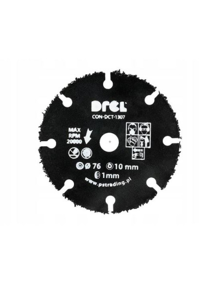 Disc diamantat segmentat mini, lemn, taiere uscata, 76 mm/10 mm, Drel