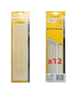 Baton silicon pentru pistol lipit, transparent, 12 buc, 11x250 mm 2