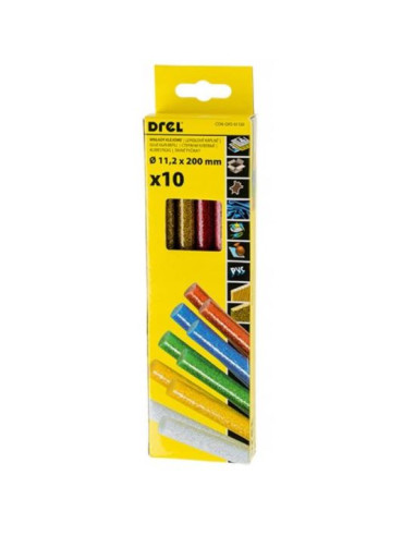 Baton silicon pentru pistol lipit, color, sidef, 10 buc, 11x200 mm