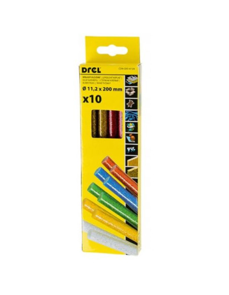 Baton silicon pentru pistol lipit, color, sidef, 10 buc, 11x200 mm