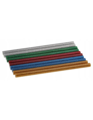 Baton silicon pentru pistol lipit, color, sidef, 10 buc, 11x200 mm