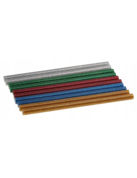 Baton silicon pentru pistol lipit, color, sidef, 10 buc, 11x200 mm