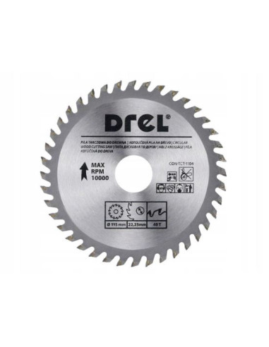 Disc circular vidia, 40 dinti, 115 mm, Drel