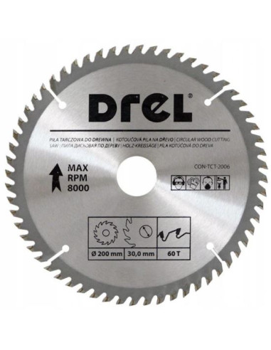 Disc circular vidia, 60 dinti, 200 mm, Drel
