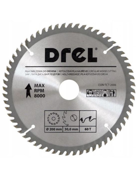 Disc circular vidia, 60 dinti, 200 mm, Drel