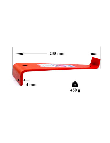 Carlig pentru montare parchet, bara de tractiune montaj 235x4 mm, Connex