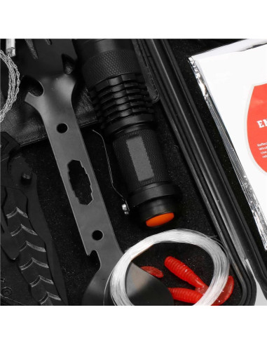 Kit turistic, supravietuire, multifunctional, cu trusa, set 21 piese, 20x11x5 cm, Springos