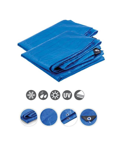 Prelata impermeabila cu inele, 3x5 m, PE, 80 g/mp, 15 mp, Beorol