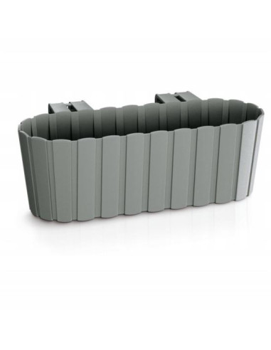 Jardiniera decorativa, suport plastic, gri, 4.9 L, 38.3x21.2x13 cm, Boardee Hook Old