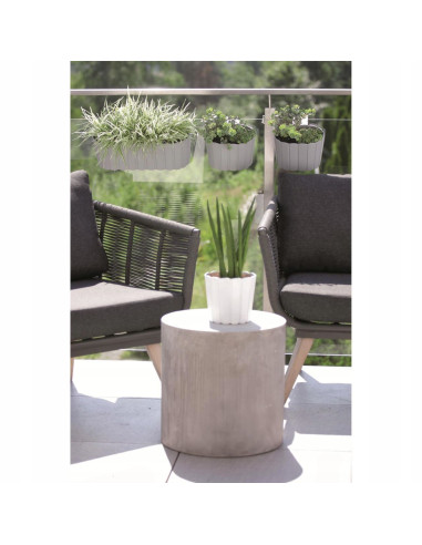 Jardiniera decorativa, suport plastic, gri, 4.9 L, 38.3x21.2x13 cm, Boardee Hook Old